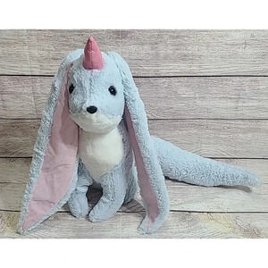Final Fantasy XV Taito Plush Carbuncle Unicorn Stuffed Animal Blue White 27"